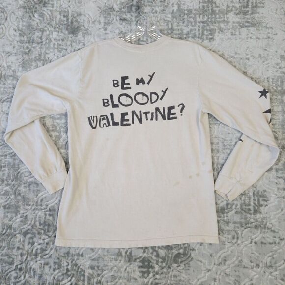 Machine Gun Kelly Bloody Valentine Shirt Men’s Small Ivory Pop Punk MGK Bear - Picture 11 of 13